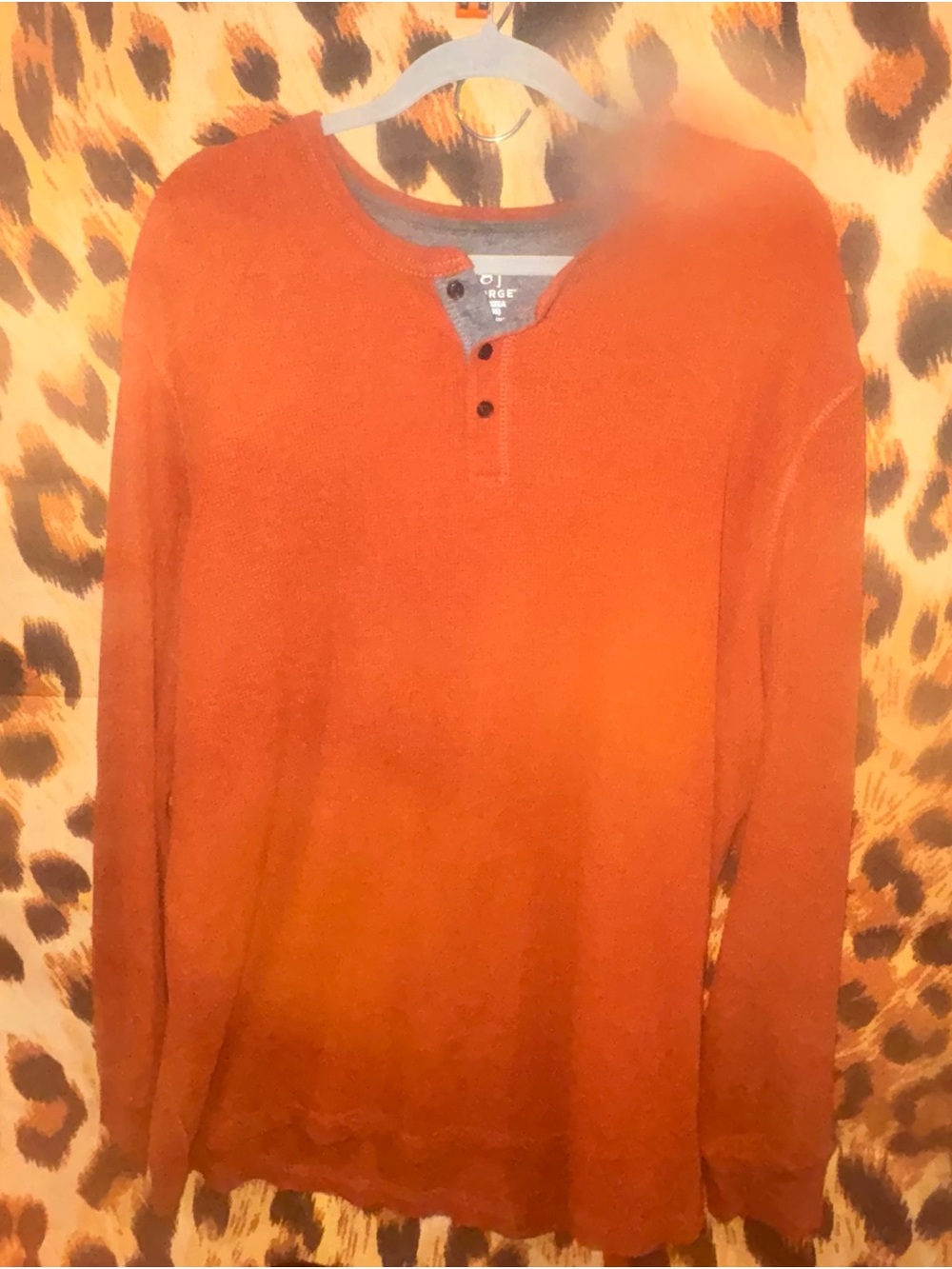 Ready for fall George Orange Long-Sleeve Henley Shirt